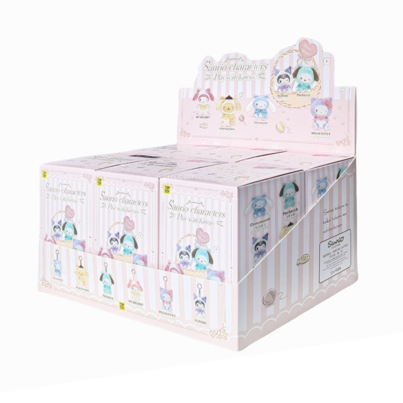 Sanrio Characters Play With Kittens Series Plush Pendant Blind Box