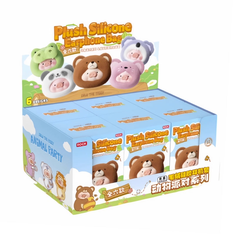LULU The Piggy Animal Party Plush Silicone Earphone Bag Blind Box